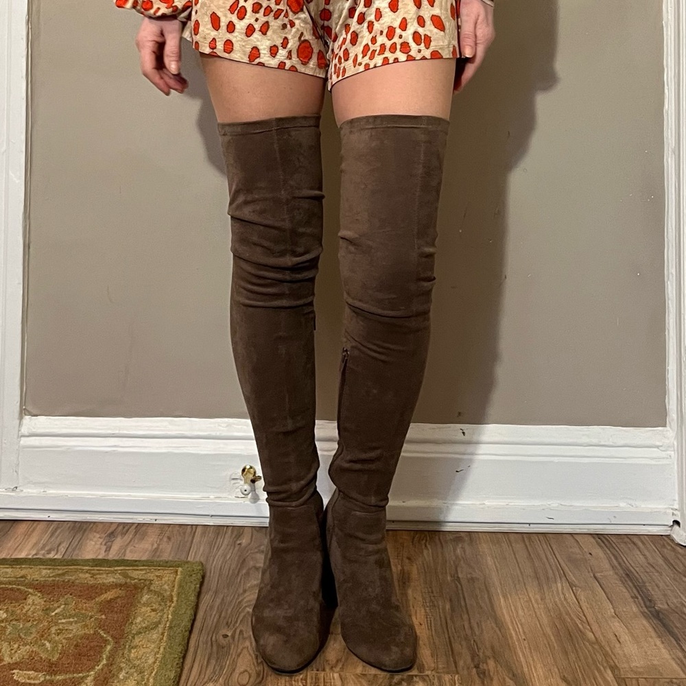 Jeffrey Campbell PEROUZE Thigh High Taupe Boot 9.5